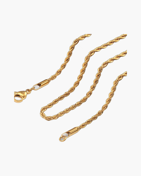 Rope Chain in Gold-Tone Titanium Steel view 2