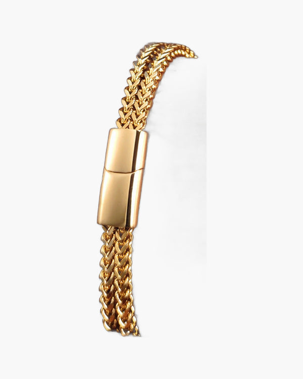 Wheat Link Bracelet with Magnetic Clasp