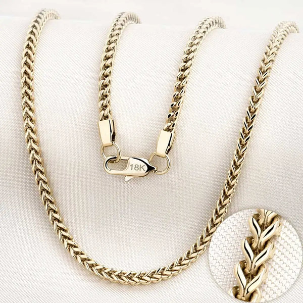 Polished Steel V-Link Franco Necklace