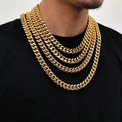 Four Sided Grind Cuban Chain Necklace 12mm