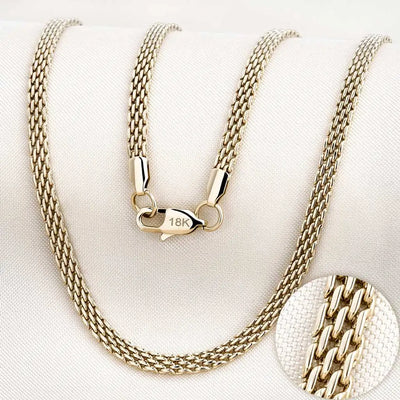 5mm Woven Mesh Necklace in Gold or Steel