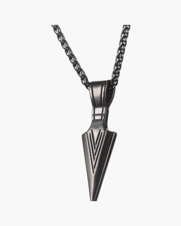 Arrowhead Pendant Wheat Chain Necklace