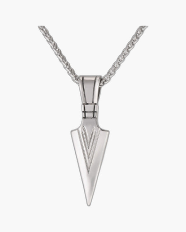 Arrowhead Pendant Wheat Chain Necklace view 5