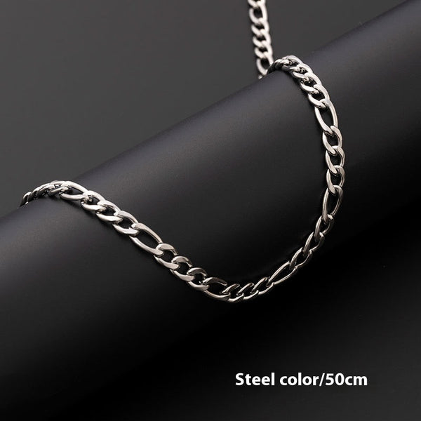 Figaro Chain Necklace in Stainless Steel view 4