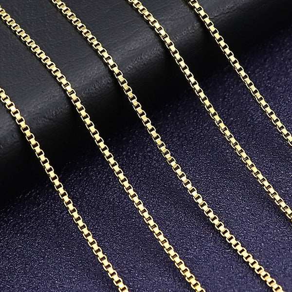 Box Chain Necklace in Titanium Steel view 5