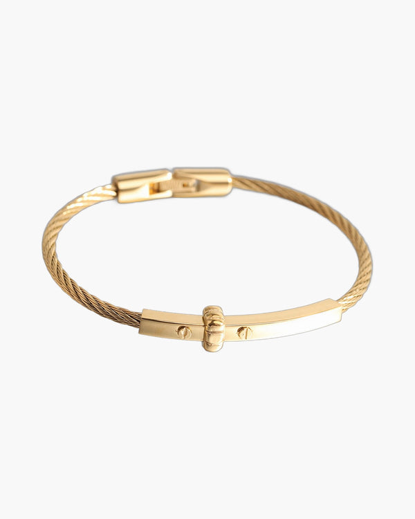 Cable Bracelet with Bar Detail