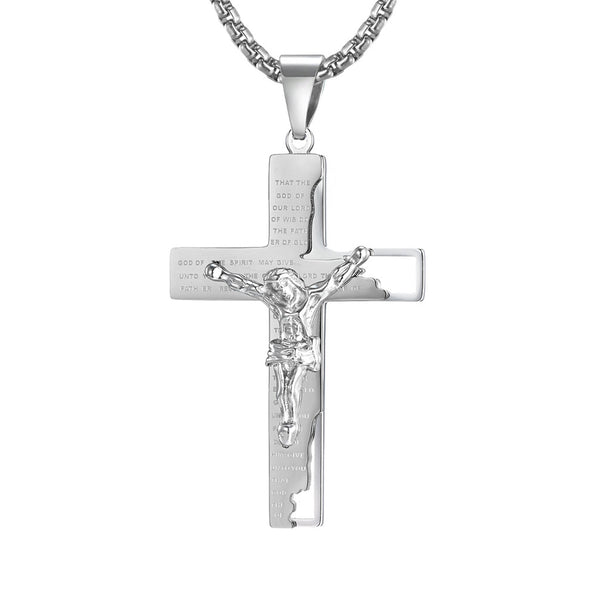 Crucifix Pendant Necklace in Titanium Steel view 7