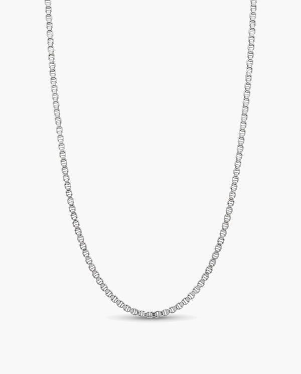 Marco Maveri Box Chain Necklace in Titanium Steel, Silver