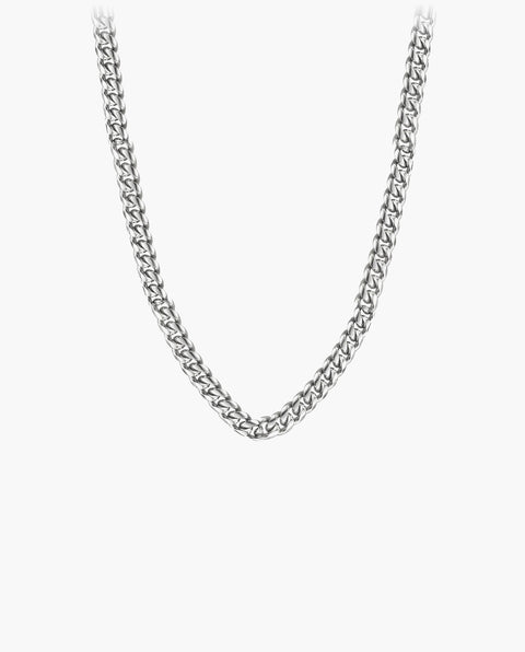 Marco Maveri Silver Cuban Link Chain, Silver, 8 mm wide
