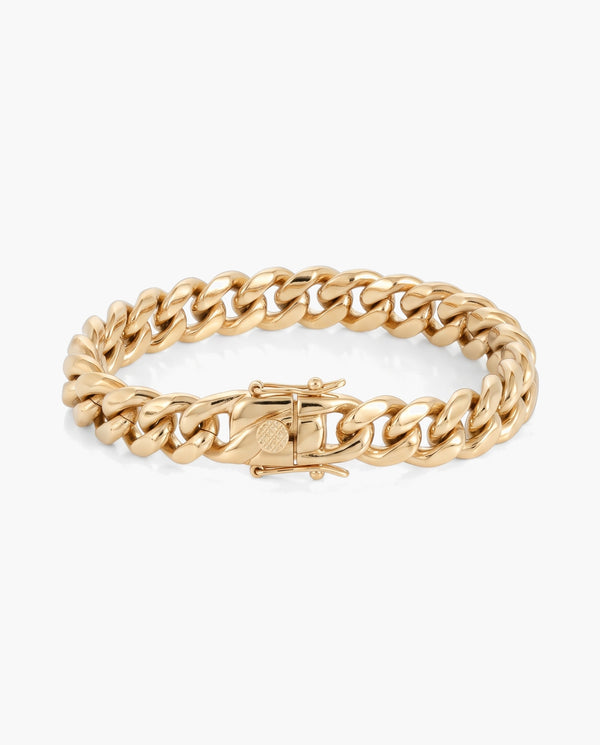 Marco Maveri Cuban Link Chain Bracelet with Box Clasp, Gold, 6 mm wide