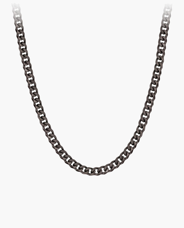 Marco Maveri Cuban Link Chain Necklace, Black, 4 mm wide