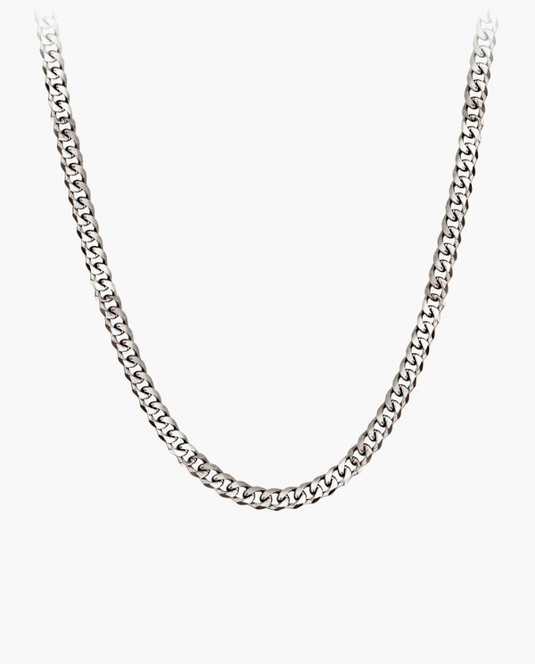 Marco Maveri Cuban Link Chain Necklace, Silver, 4 mm wide