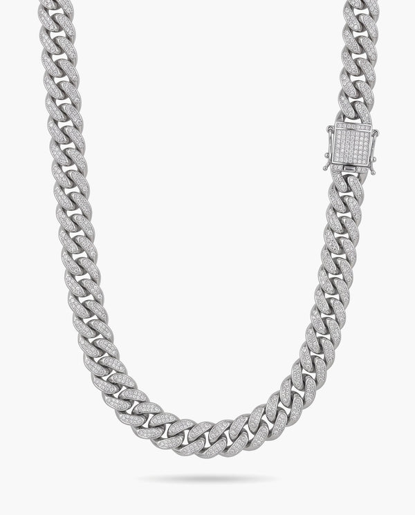 Marco Maveri Cuban Link Chain with Cubic Zirconia, Silver