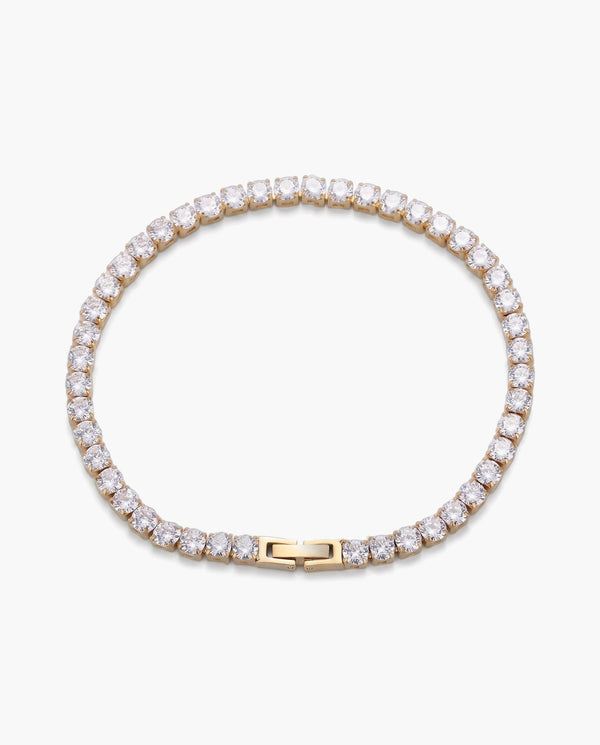 Marco Maveri Cubic Zirconia Tennis Bracelet, Gold, 3 mm wide