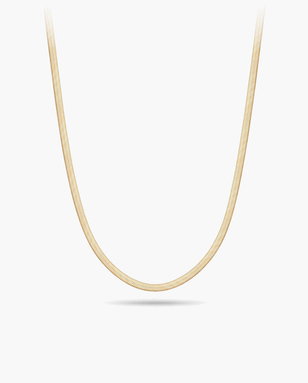 Marco Maveri Flat Snake Chain Necklace, Gold, 2 mm wide