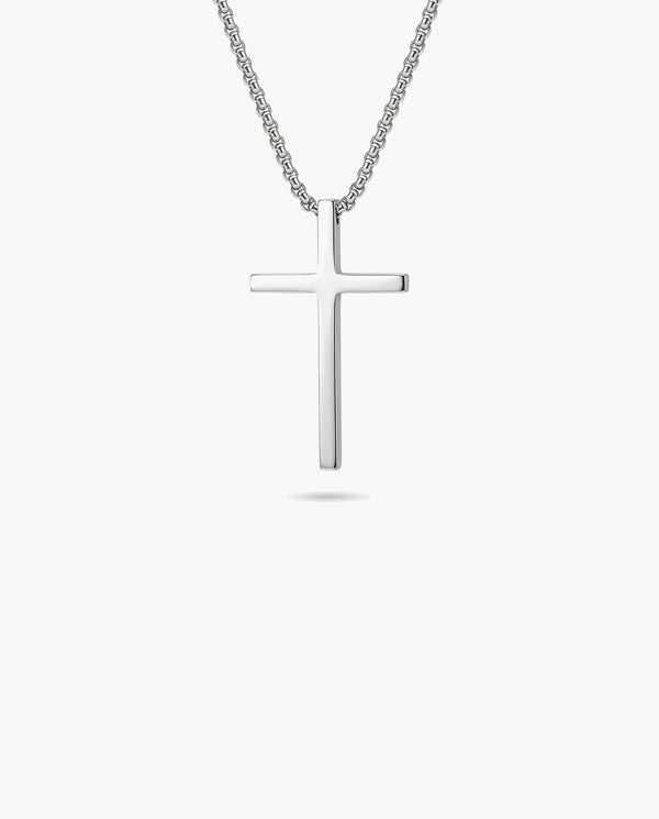 Marco Maveri Minimalist Cross Pendant Necklace, Silver, Small