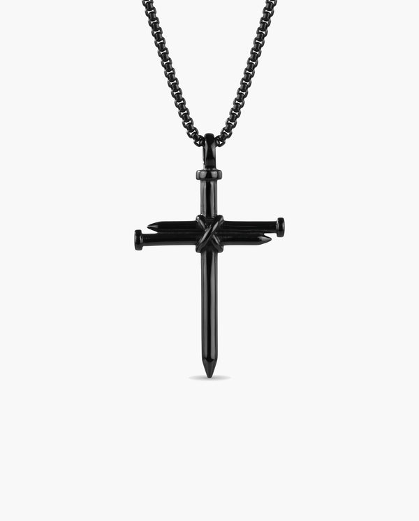 Marco Maveri Nail Cross Pendant Necklace, Black