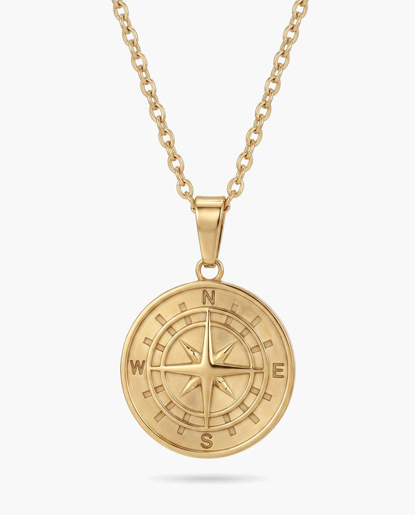 Marco Maveri Navigational Compass Pendant Necklace, Gold