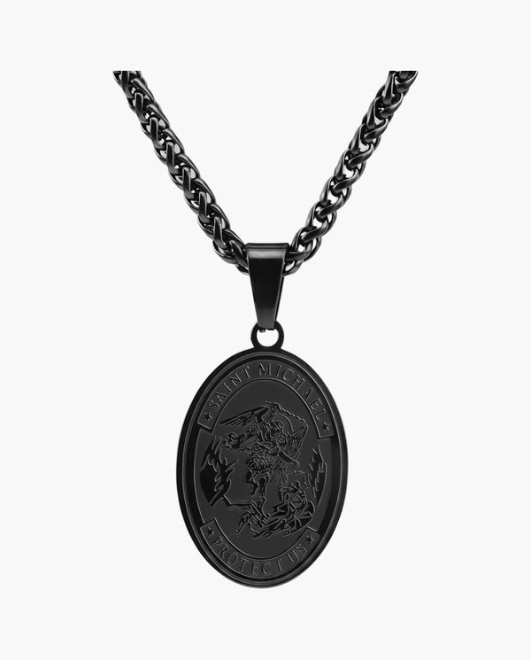 Marco Maveri Oval Medallion Pendant Necklace, Black