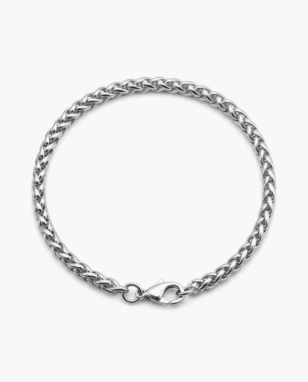 Marco Maveri Wheat Link Chain Bracelet, Silver, 4 mm wide