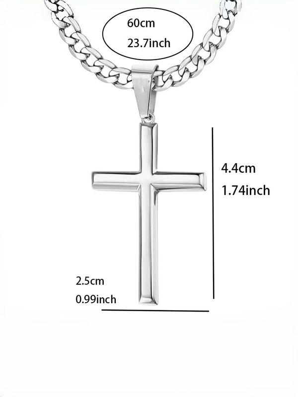 Slim Cross Pendant Necklace view 3