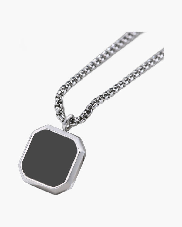 Square Pendant Box Chain Necklace view 7
