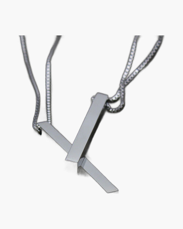 Titanium Steel Box Chain with Bar Pendant view 4