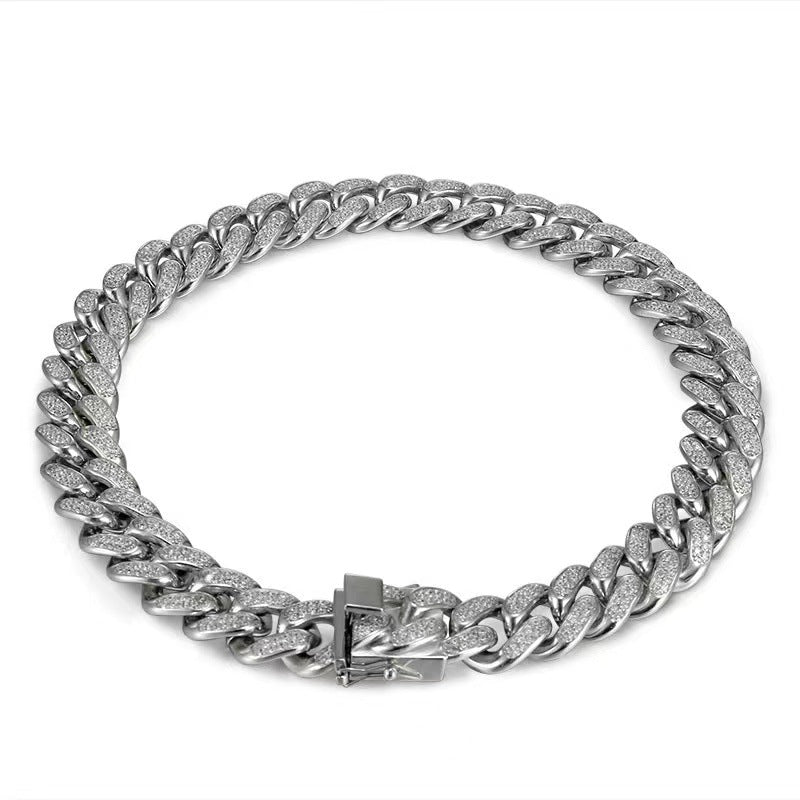 Cuban Link Chain with Pave Clasp view 3