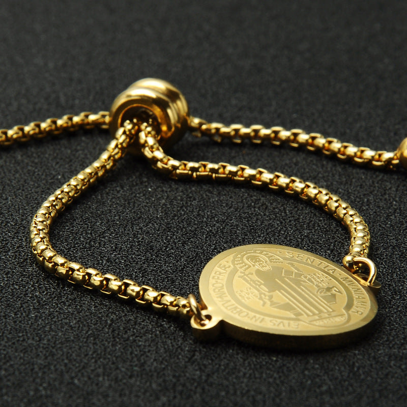 Saint Benedict Medallion Box Chain Bracelet view 6