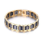 Geometric Link Bracelet with Ceramic Inlay view 2