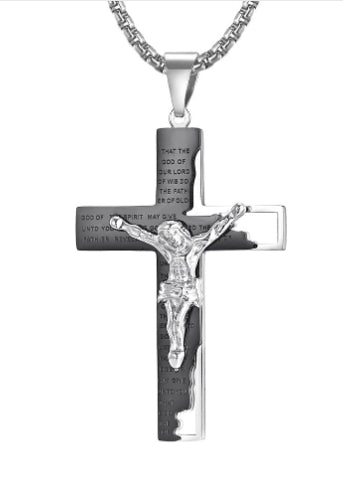 Crucifix Pendant Necklace in Titanium Steel view 6
