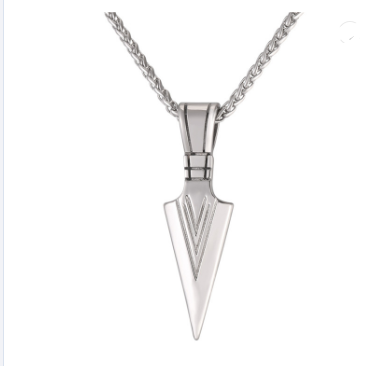 Arrowhead Pendant Wheat Chain Necklace view 5