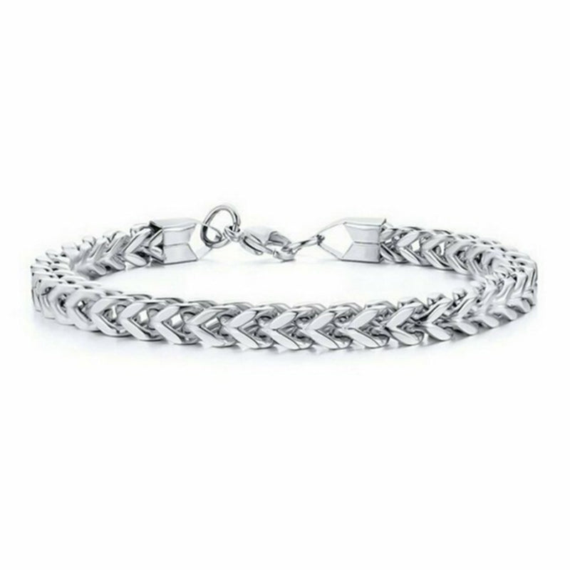 Wheat Link Bracelet in Stainless Steel view 9