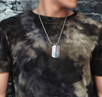 Dog Tag Cross Pendant Necklace