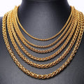 Titanium Steel Wheat Chain Necklace