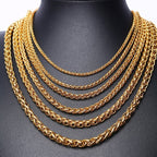 Titanium Steel Wheat Chain Necklace