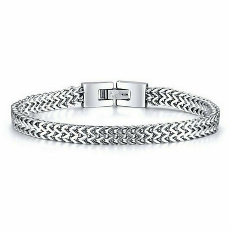 Wheat Link Bracelet in Stainless Steel view 3
