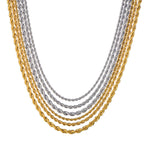 Rope Chain Necklace in Stainless Steel view 3