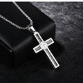 Cross Pendant Necklace with Cable Inlay view 6