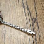 Wheat Link Bracelet in Stainless Steel view 8