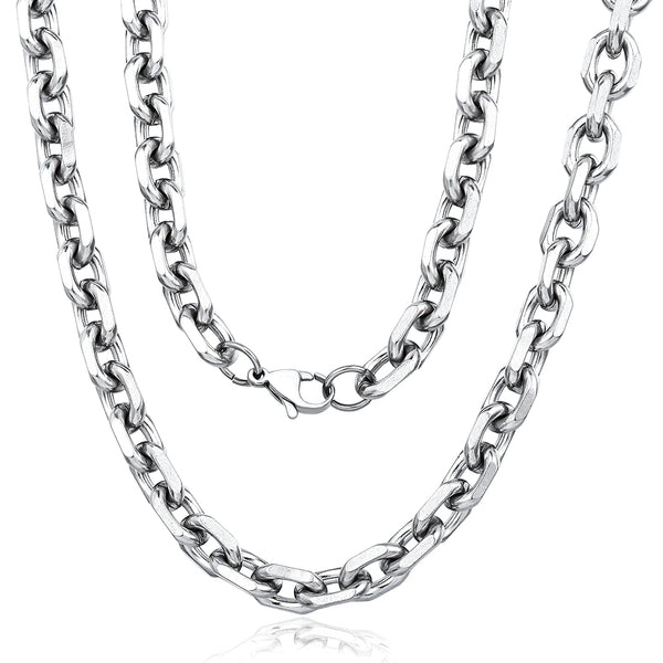 Polished Cable Link Chain Necklace