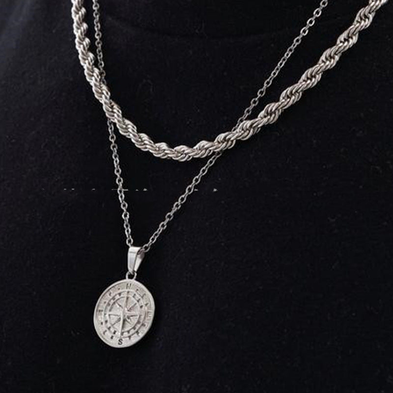 Navigational Compass Pendant Necklace view 7
