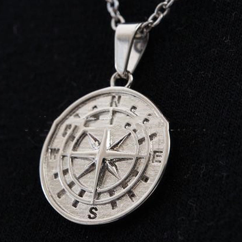 Navigational Compass Pendant Necklace view 4