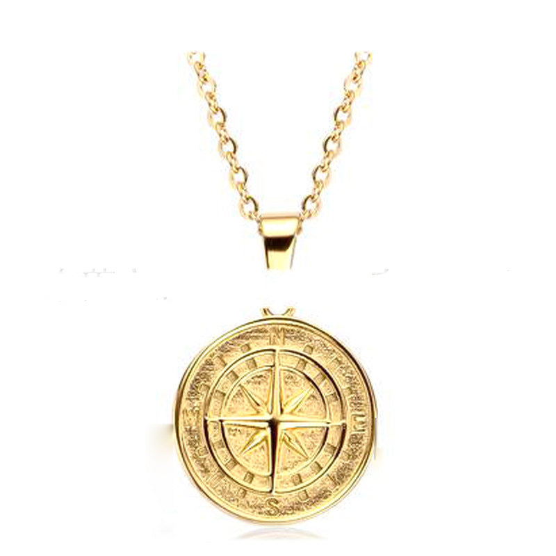 Navigational Compass Pendant Necklace view 2