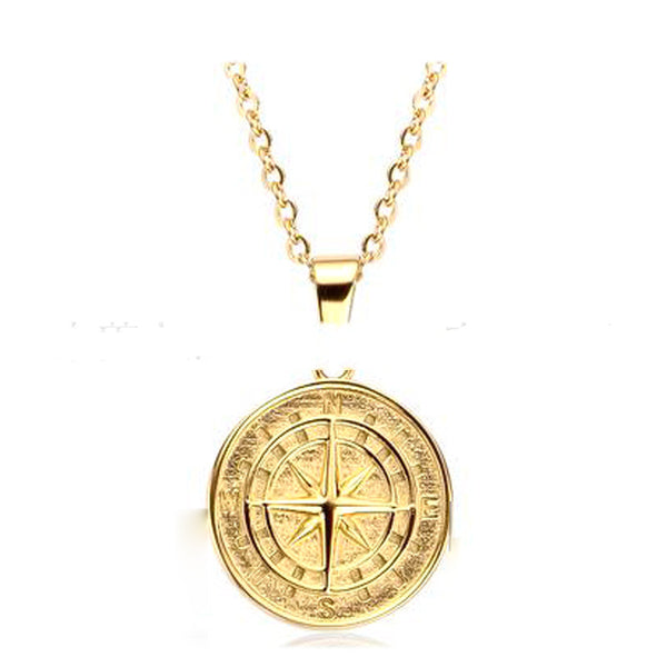 Navigational Compass Pendant Necklace view 2
