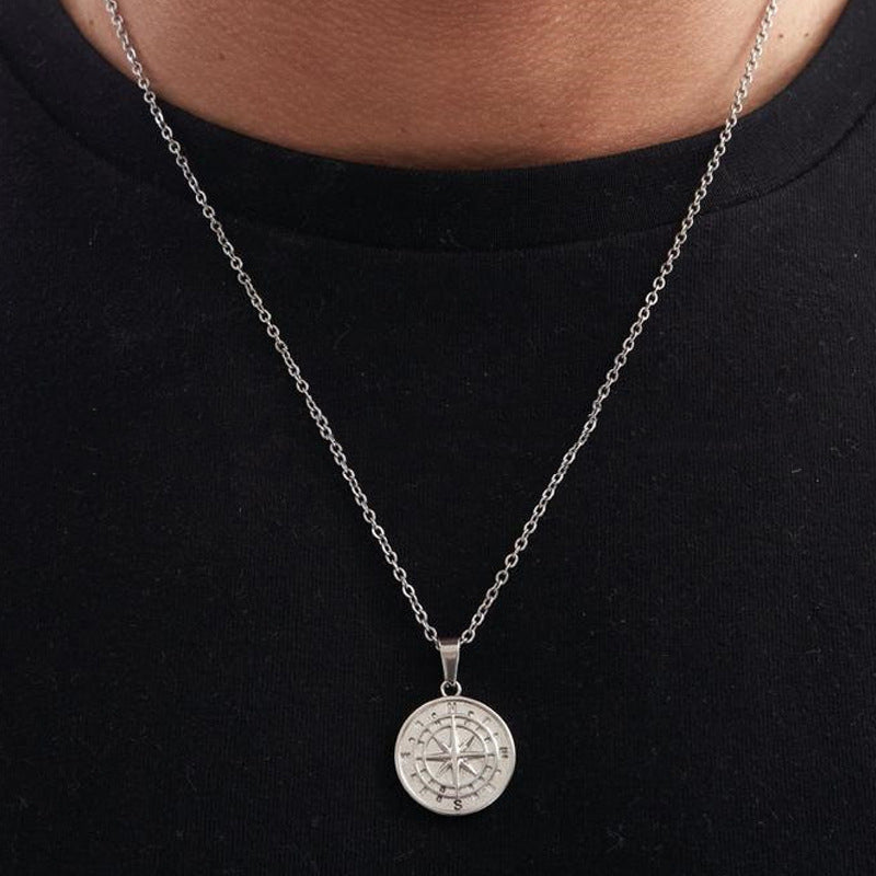 Navigational Compass Pendant Necklace view 6