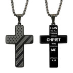 Flag Pattern Cross Pendant Necklace view 22