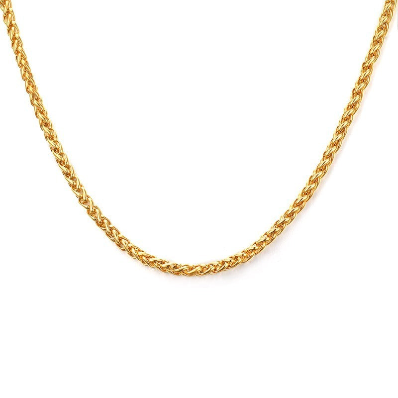 Titanium Steel Wheat Chain Necklace view 4