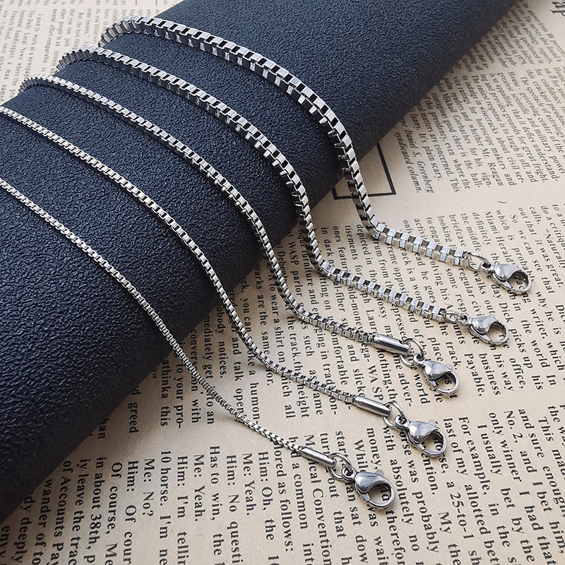 Stainless Steel Box Chain Necklace view 17