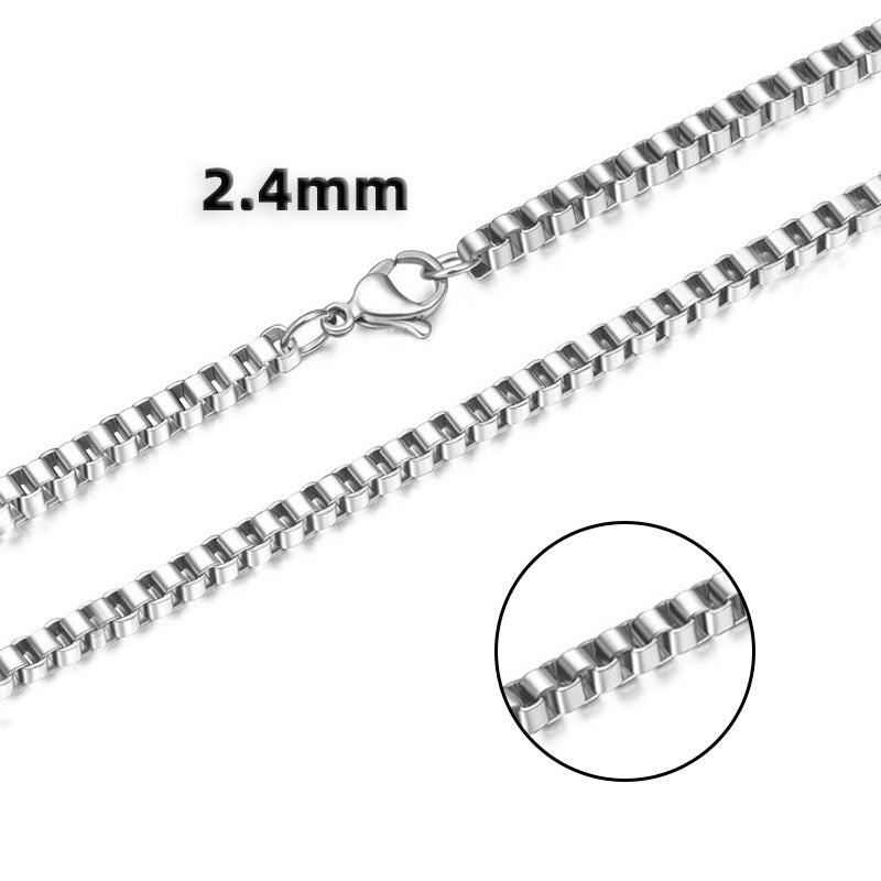 Stainless Steel Box Chain Necklace view 16